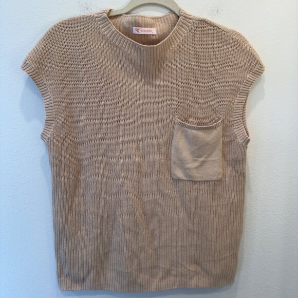 Kirundo Cap Sleeve Sweater Women Pullover Trendy Spring Summer Outfit Beige Sm - Picture 1 of 10